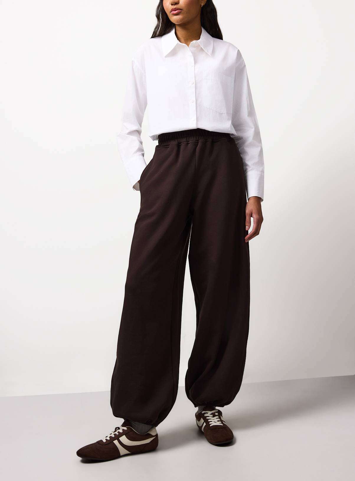 Brown Pure Cotton Balloon Co-ord Joggers XL - Image 3